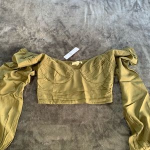 🛍 LA Hearts by PacSun Long Sleeve Bodice Woven Top (B16)